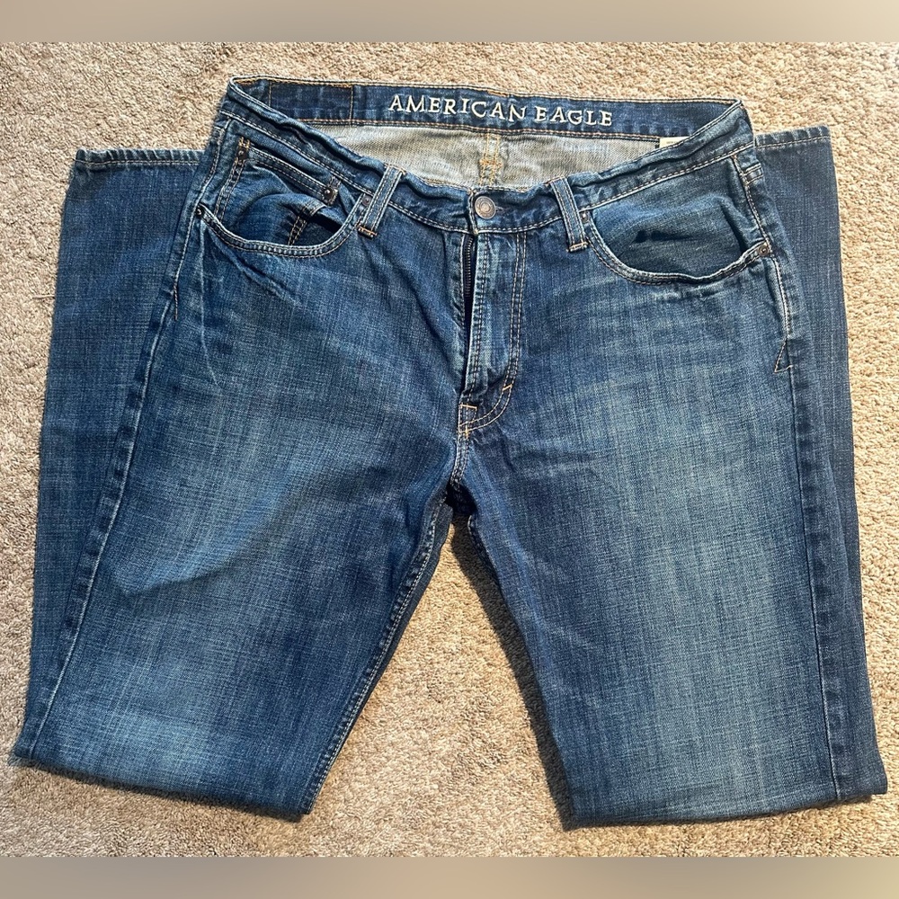 American Eagle Outfitters Men's Bootcut Jeans - Dark Blue